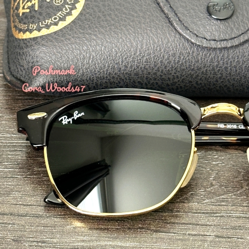 RayBan Clubmaster Green Lenses RB3016 Tortoise Frame Unisex New - Picture 6 of 16